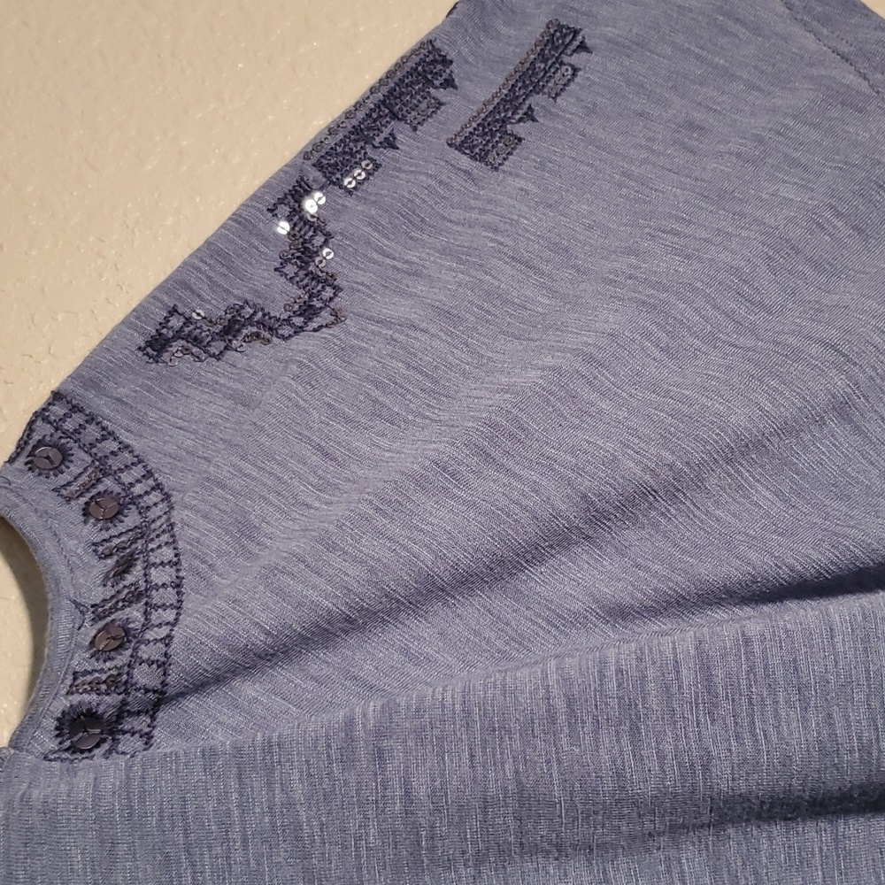 🦋COLD SHOULDER KNIT TOP EMBELLISHED WITH SILVER SEQUINS - LIGHTWEIGHT SIZE 1 - Picture 7 of 9